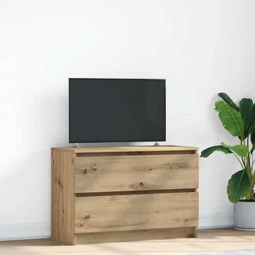 Kézműves tölgy színű szerelt fa TV-szekrény 80x35x54 cm