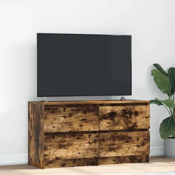 Füstös tölgy színű szerelt fa TV-szekrény 100x35x54 cm