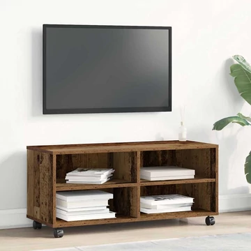 TV Szekrény Régi Fa 90x35x35 cm Műgyanta