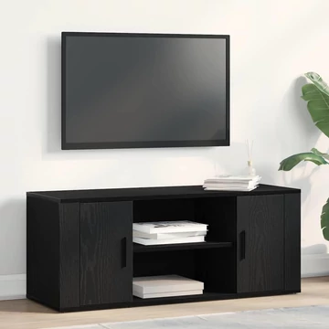 TV Szekrény Fekete Tölgy 100x35x40 cm Szerelt Fa