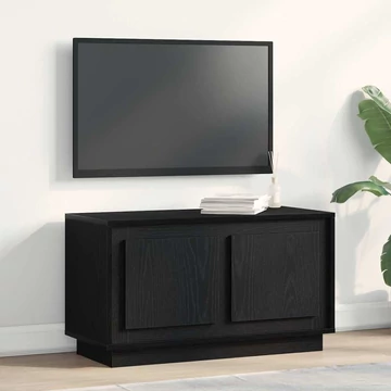 TV Szekrény Fekete Tölgy 80x35x45 cm Műcserép