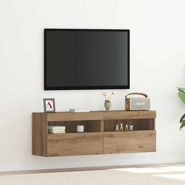LED világítással rendelkező TV faliszekrények 2 db Artisan tölgy 60x30x40 cm