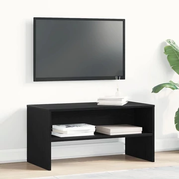 Fekete tölgy színű szerelt fa TV-szekrény 80 x 40 x 40 cm