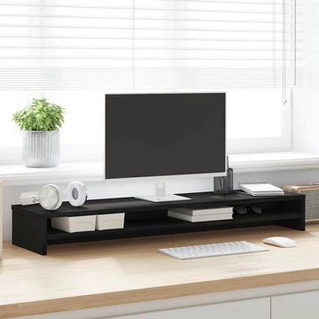 Fekete tölgy színű szerelt fa monitorállvány 100 x 24 x 13 cm