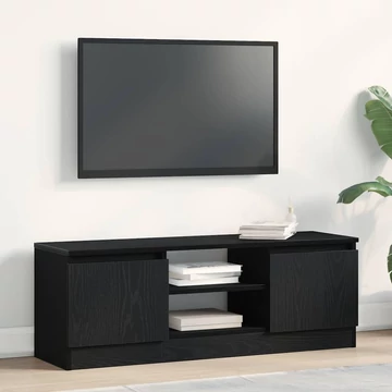Fekete tölgy színű szerelt fa TV-szekrény 102x30x36 cm