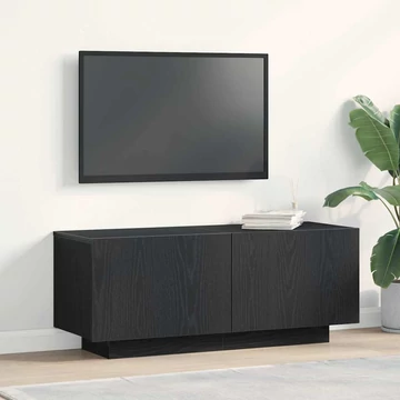 TV Szekrény Fekete Tölgy 100x35x40 cm Műanyag Fa