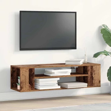 Fali TV Szekrény Régi Fa 100x30x26,5 cm Feltárt Fa