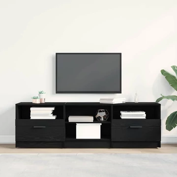TV Szekrény Fekete Tölgy 150x33,5x45 cm Műgyanta
