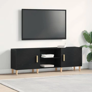 TV Állvány - Fekete Tölgy, 150x30x50 cm, Mérnöki Fából készült