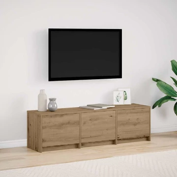 TV szekrény LED-del Kézműves tölgy 140x34x40 cm Szerelt fa
