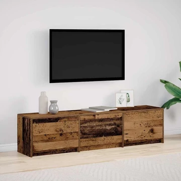 TV Szekrény LED Régi Fa 162.5x34x40 cm Műszaki Fa