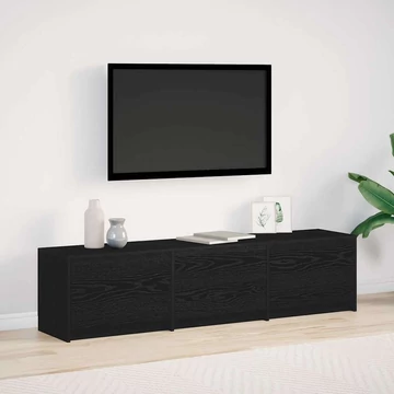 TV szekrény LED Fekete Tölgy 162.5x34x40 cm Szerelt Fa
