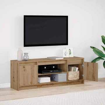TV szekrény LED-del Artisan tölgyben 139.5x34x50 cm, MDF-ből készült