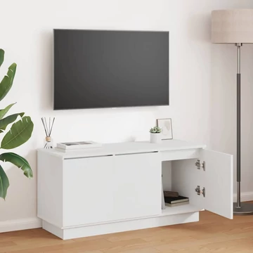 TV Szekrény Fehér 100x38x49 cm Mérnöki Fa