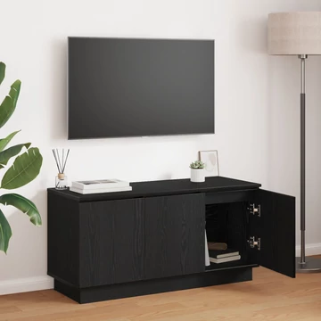 TV szekrény Fekete 100x38x49 cm Mérnöki fa