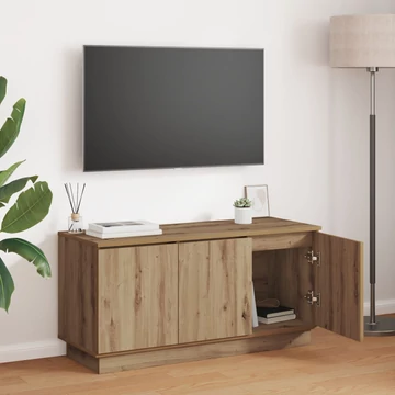 TV Szekrény Tölgyfa 100x38x49 cm Szerelt Fa