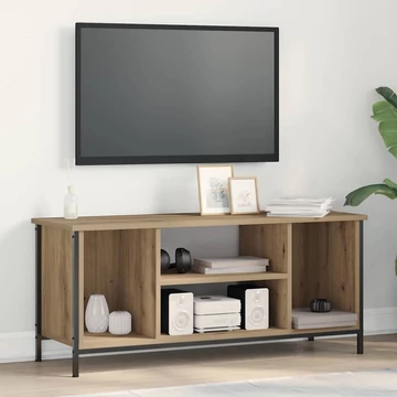 TV állvány Tölgyfa MDF, Fém 102 x 35 x 45 cm TV állvány