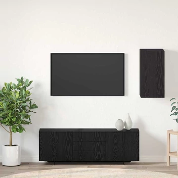 TV Egység polcokkal Egyéb tárolóval ajtóval Musta tammi Faanyag