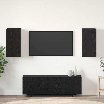 TV Egység polcokkal Egyéb tárolóval ajtóval 2 pcs Musta tammi Faanyag
