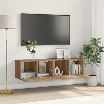 TV szekrény szett Mesteri tölgy MDF Közepes TV szekrény