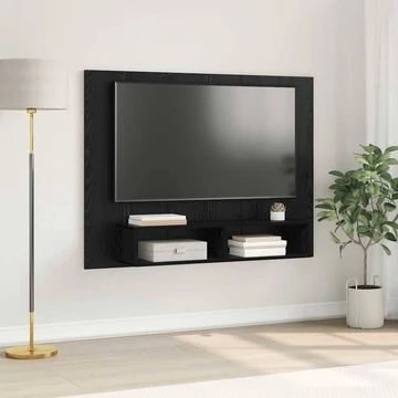 Fali TV Szekrény Fekete tölgy 120 x 23.5 x 90 cm Faanyag