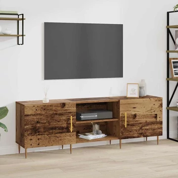 TV szekrény polcokkal tárolóval ajtóval Régi fa 150 x 30 x 50 cm Faanyag