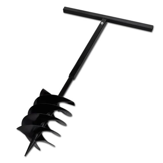 Kézi Föld Fúró Auger Bit 200 mm Három Csigával Fekete Acél