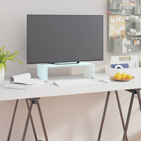 Zöld üveg TV állvány/monitor magasító 40 x 25 x 11 cm