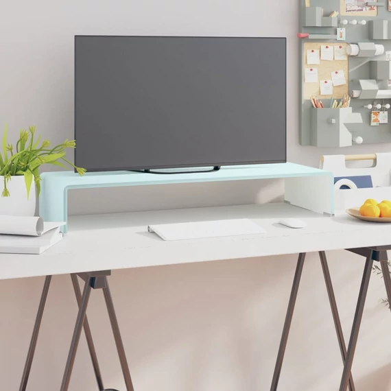 Zöld üveg TV állvány/monitor magasító 80 x 30 x 13 cm