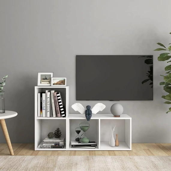 2 db fehér szerelt fa TV-szekrény 72 x 35 x 36,5 cm
