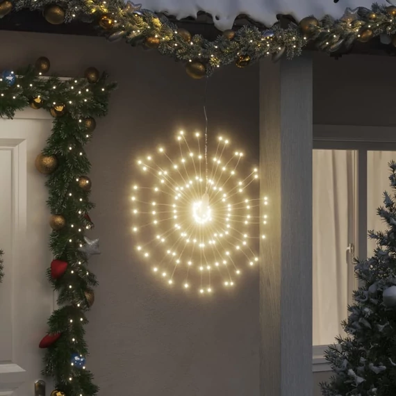 2 db karácsonyi meleg fehér csillagfény 140 db LED 17 cm