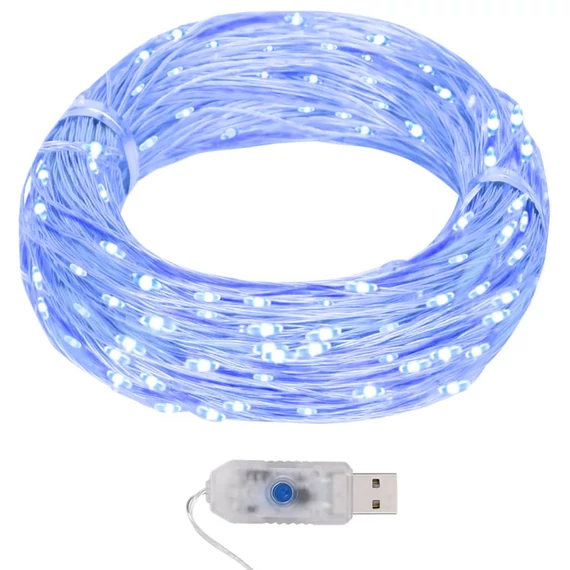 8 funkciós kék fényű tündérfényfüzér 400 LED-del 40 m