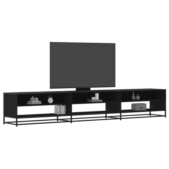 Fekete szerelt fa TV-szekrény 270 x 40 x 46 cm