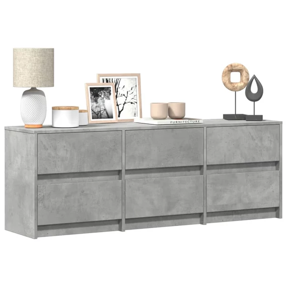 Betonszürke szerelt fa TV-szekrény LED-ekkel 140 x 34 x 50 cm