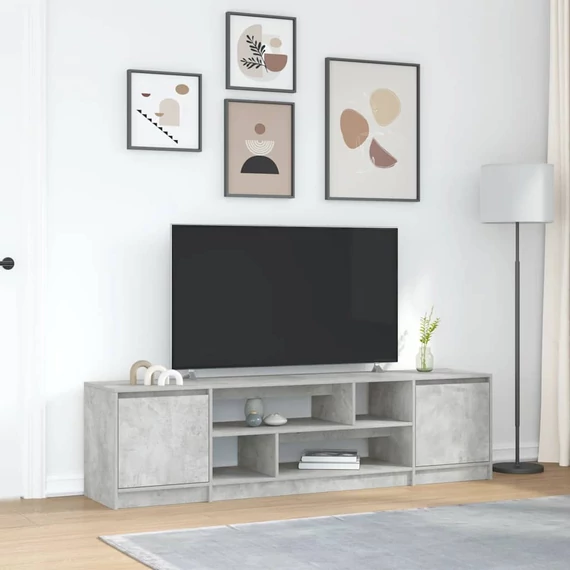 Betonszürke szerelt fa TV-szekrény 188,5x41x50 cm
