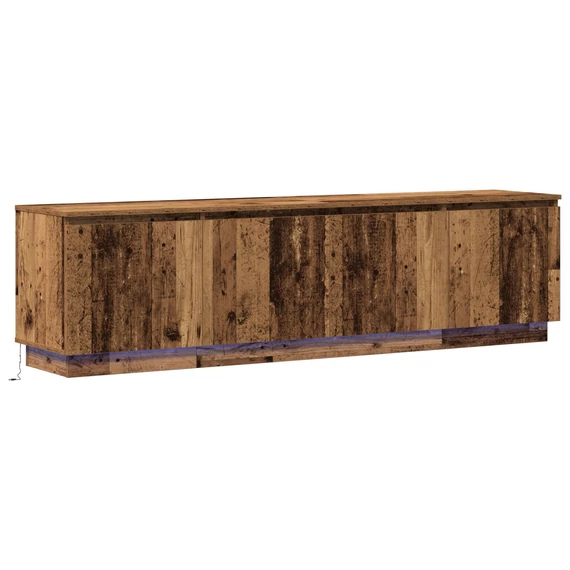 TV Szekrény LED Régi Fa 180x38x49 cm Szerelt Fa
