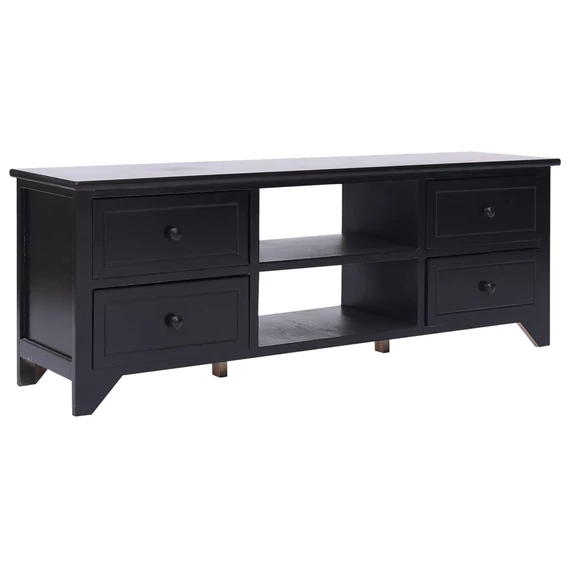 Fekete tömör császárfa TV-szekrény 108 x 30 x 40 cm