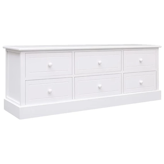 Fehér tömör császárfa TV-szekrény 108 x 30 x 40 cm