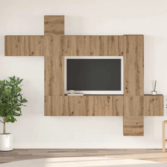 TV szekrény garnitúra 10 pcs kézműves tölgy 30.5 x 30 x 90 cm