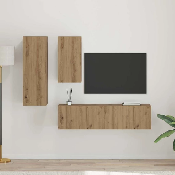 TV szekrény garnitúra 4 pcs kézműves tölgy 30.5 x 30 x 90 cm