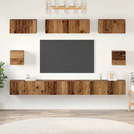TV Szekrény Szett 8 pcs Régi fa Közepes 30,5 x 30 x 30 cm