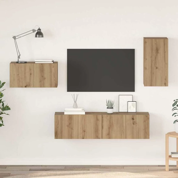 TV szekrény garnitúra 4 pcs kézműves tölgy 30.5 x 30 x 60 cm