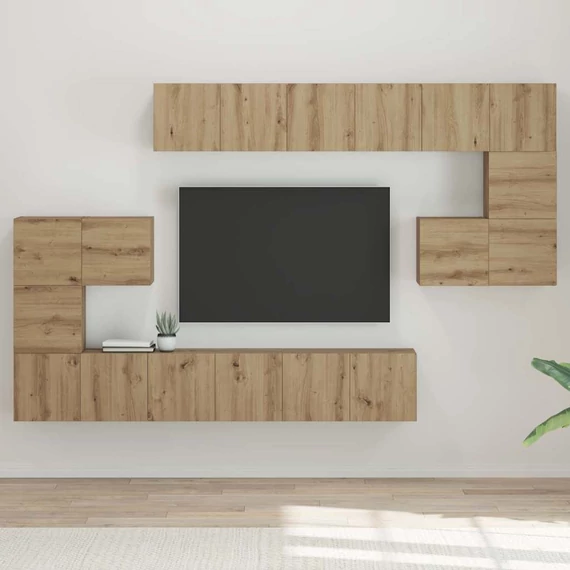 TV szekrény garnitúra 10 pcs kézműves tölgy 180 x 30 x 90.5 cm