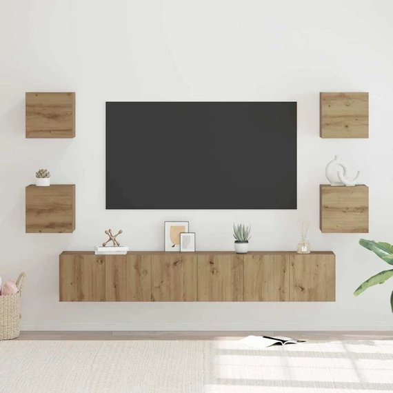 TV szekrény garnitúra 7 pcs kézműves tölgy 60 x 30 x 30 cm