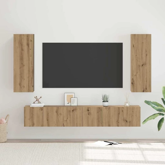 TV szekrény garnitúra 4 pcs kézműves tölgy 30.5 x 30 x 90 cm