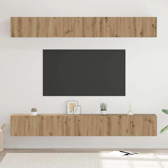 TV szekrény garnitúra 6 pcs kézműves tölgy 60 x 30 x 35 cm