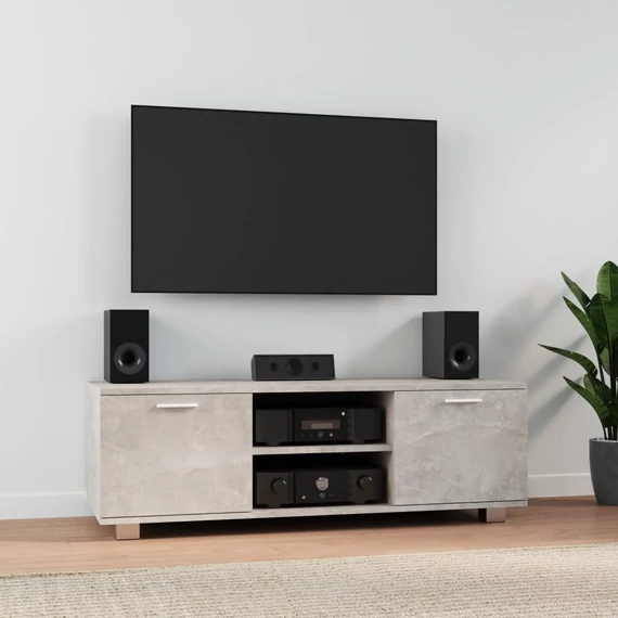 Betonszürke szerelt fa TV-szekrény 120 x 34,5 x 35 cm