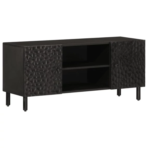 Fekete tömör mangófa TV-szekrény 105 x 33 x 46 cm