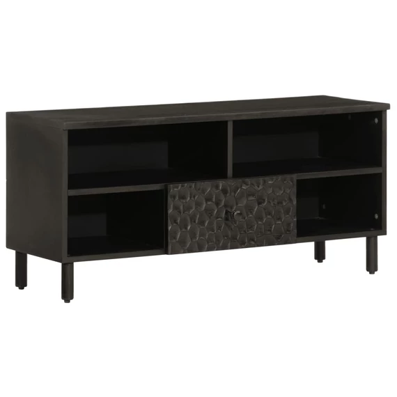 Fekete tömör mangófa TV-szekrény 100 x 33 x 46 cm