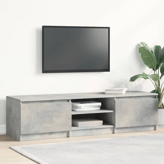 Betonszürke szerelt fa TV-szekrény 140 x 40 x 35,5 cm